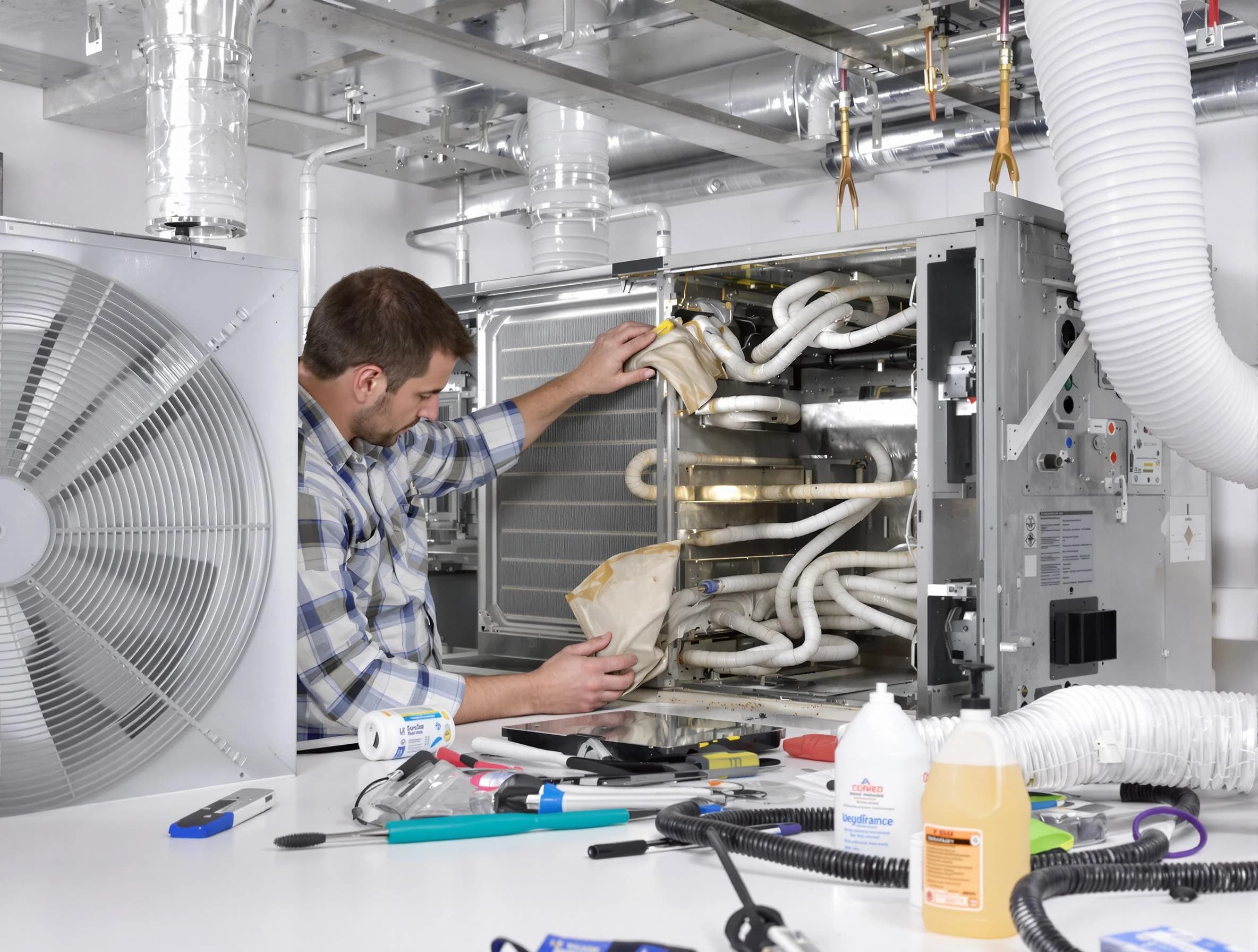 Commerce City Air Duct Cleaning specialist performing precision AC coil cleaning in Commerce City