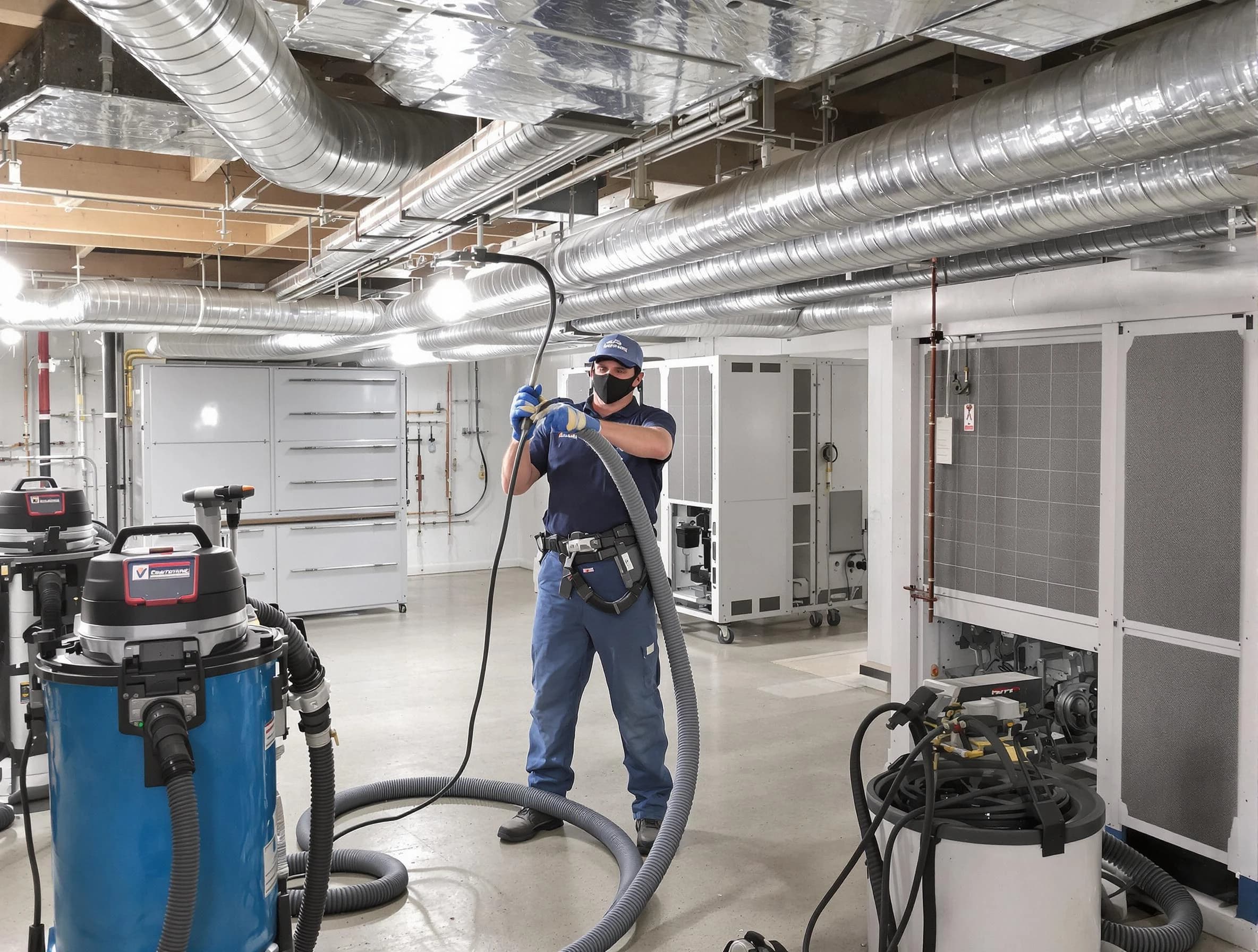 Commerce City Air Duct Cleaning specialist performing thorough central air duct cleaning for improved system efficiency in Commerce City