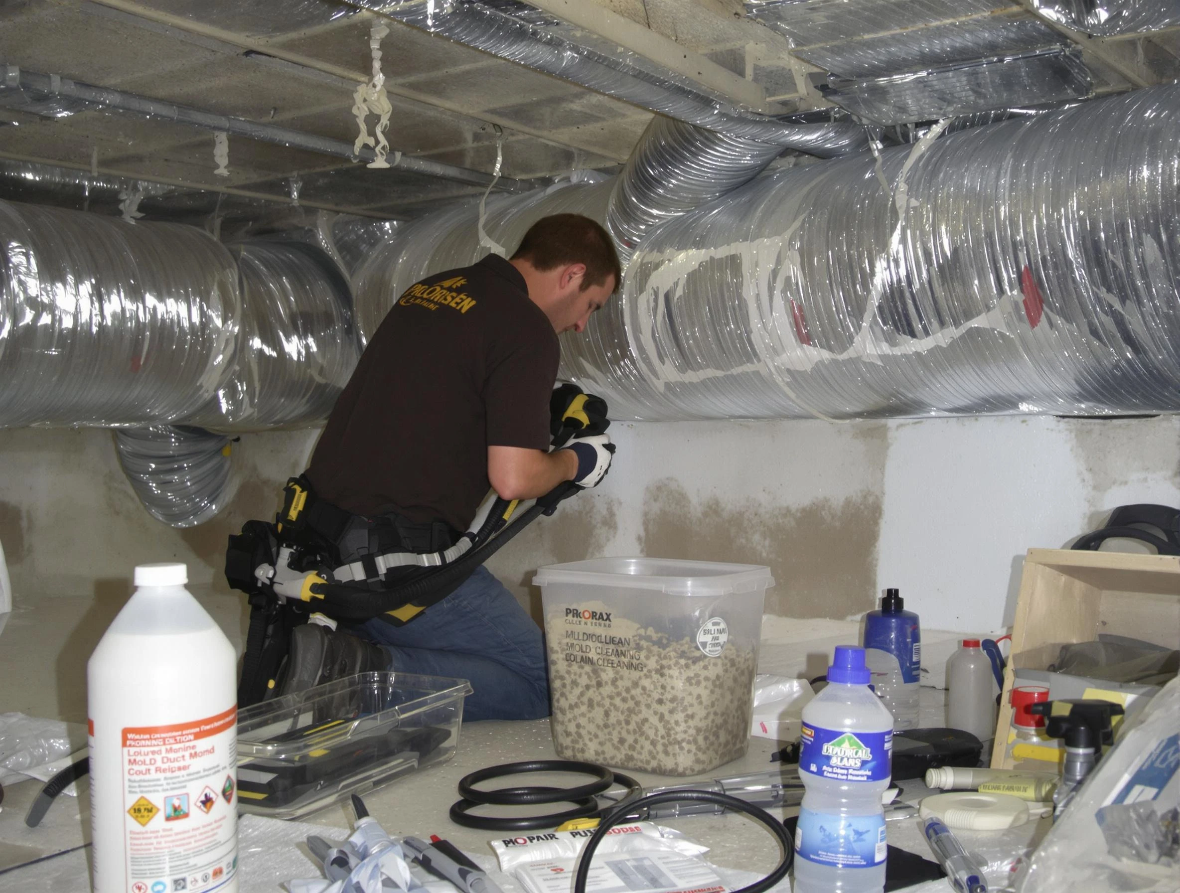 Commerce City Air Duct Cleaning specialist performing professional mold removal from air ducts in Commerce City