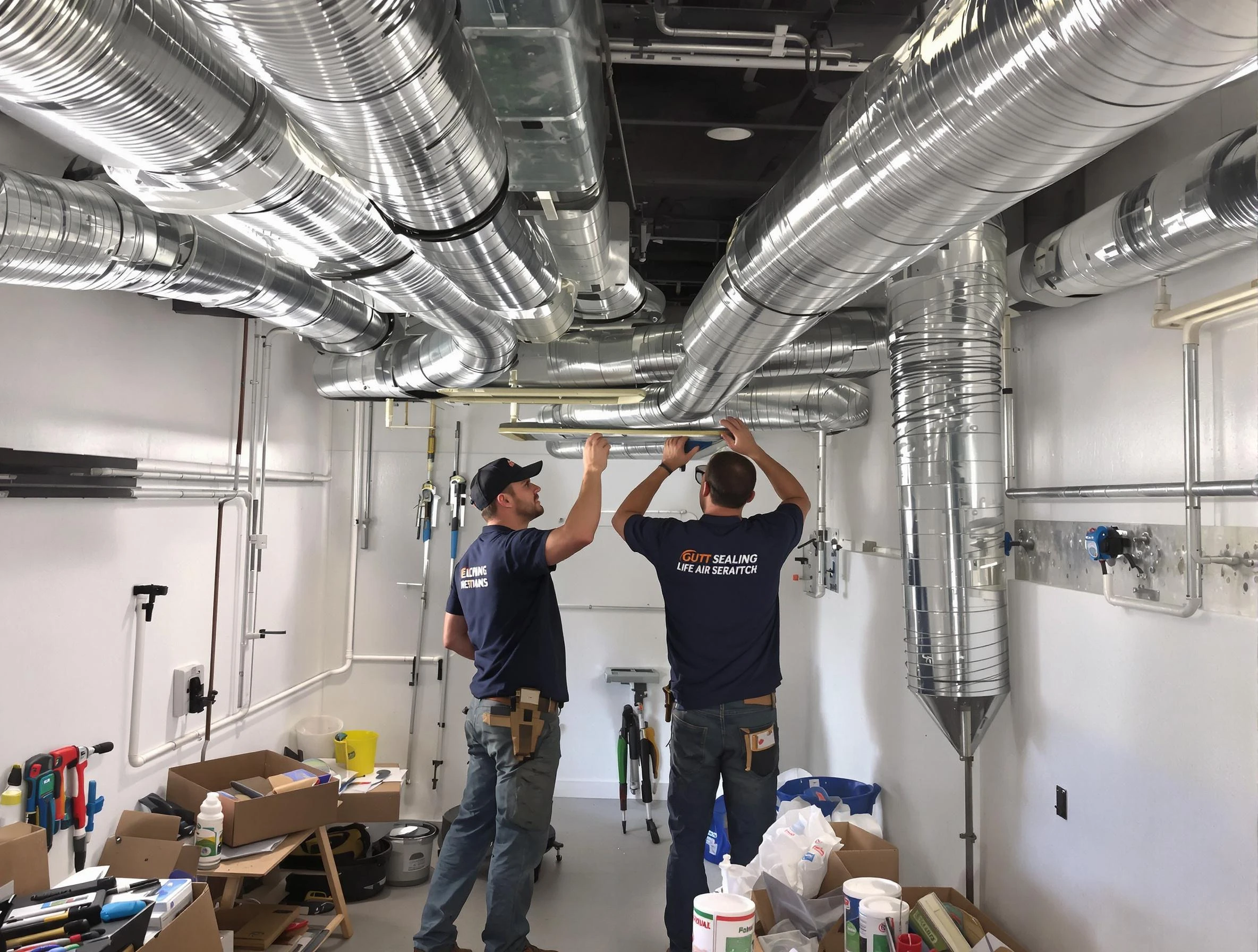 Commerce City Air Duct Cleaning technician applying professional duct sealing solutions in Commerce City